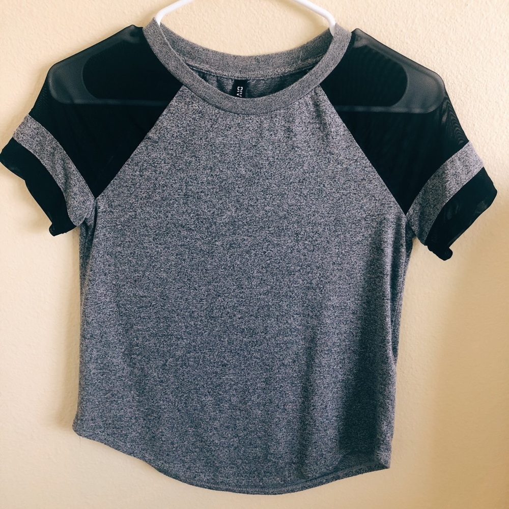 mesh shoulder H&M top